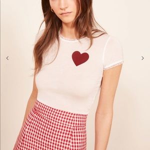 New W/ Tags Reformation Heart Tee sz Small